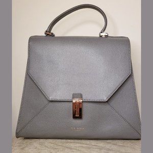 Ted Baker Womens Grey Ellice Caviar Leather Top Handle Bag